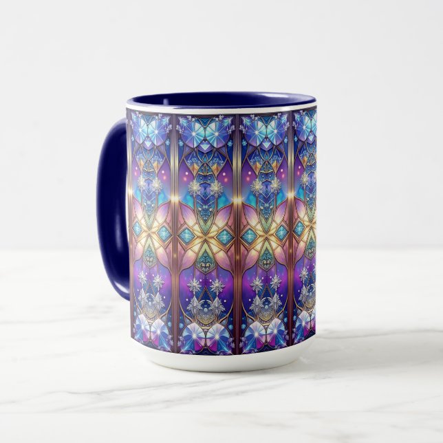 Ornate Stained Glass Pattern Mug (Front Left)
