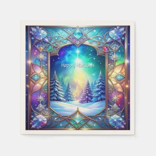 Ornate Stained Glass Pattern Napkin