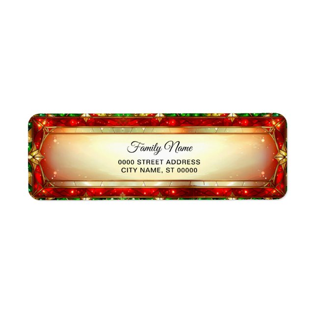 Ornate Stained Glass Pattern Return Address (Front)