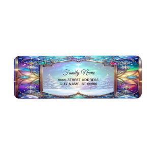 Ornate Stained Glass Pattern Return Address