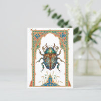 Ornate steampunk blue beatle