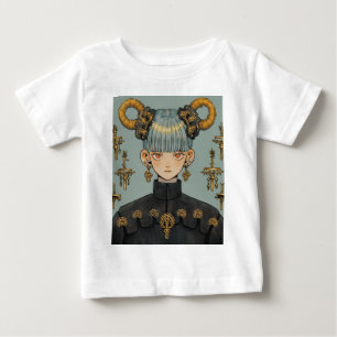 Ornate Steampunk Fantasy Anime Girl Baby T-Shirt