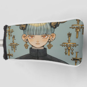 Ornate Steampunk Fantasy Anime Girl Golf Head Cover