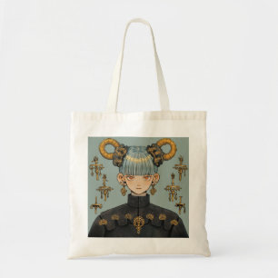 Ornate Steampunk Fantasy Anime Girl Tote Bag