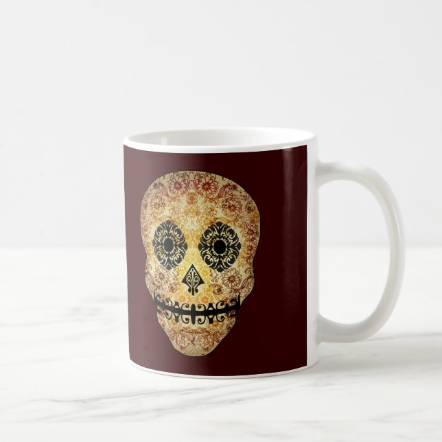 Ornate Sugar Skull Coffee Mug (Right)