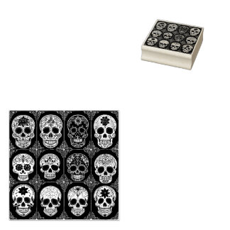 Ornate Sugar Skull Ink Stamp Day of the Dead