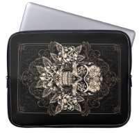 Ornate Sugar Skull Laptop Sleeve