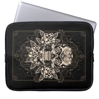 Ornate Sugar Skull Laptop Sleeve