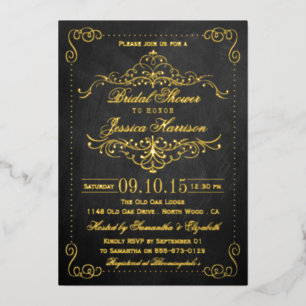 Ornate Swirls Chalkboard Bridal Shower Real