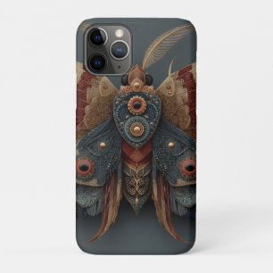 Ornate Symmetrical 3D Moth with Gold Accents iPhone 11 Pro Case