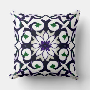 Ornate Symmetrical Floral Pattern Cushion