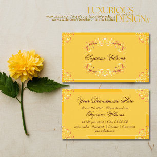 Ornate Tangerine Orange Eye Catching Inspiration Business Card