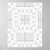 Ornate Tile Pattern Colouring Page Symmetry Design
