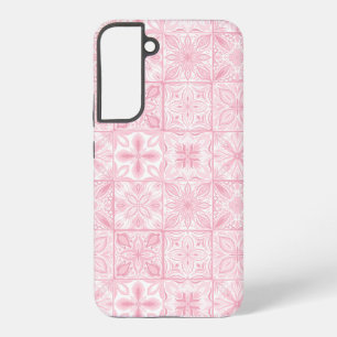 Ornate tiles in blue and orange samsung galaxy case