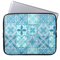 Ornate tiles in blue and white