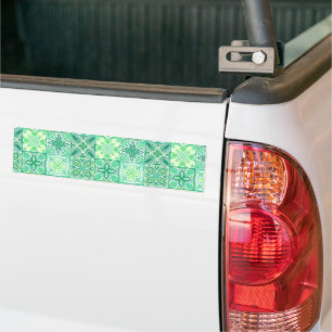 Ornate tiles in green and white bumper sticker