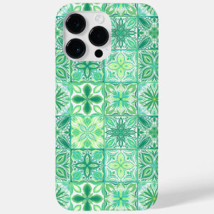 Ornate tiles in green and white Case-Mate iPhone 14 pro max case