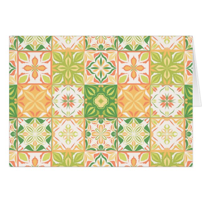 Ornate tiles in green and yellow (Front Horizontal)