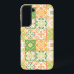 Ornate tiles in green and yellow samsung galaxy case<br><div class="desc">Hand-drawn colourful tiles,  floral decorative design,  ornate tiles</div>