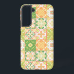 Ornate tiles in green and yellow samsung galaxy case<br><div class="desc">Hand-drawn colourful tiles,  floral decorative design,  ornate tiles</div>