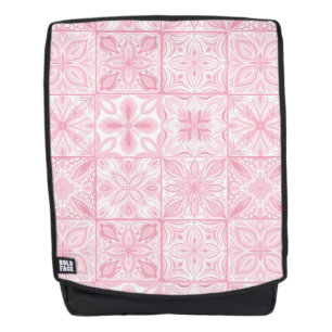 Ornate tiles in pink  backpack