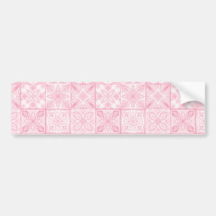 Ornate tiles in pink  bumper sticker