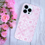 Ornate tiles in pink  Case-Mate iPhone 14 pro max case<br><div class="desc">Hand-painted various ornate tiles with floral elements</div>