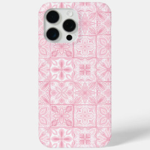 Ornate tiles in pink  iPhone 15 pro max case