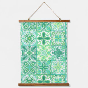 Ornate tiles in pink  hanging tapestry