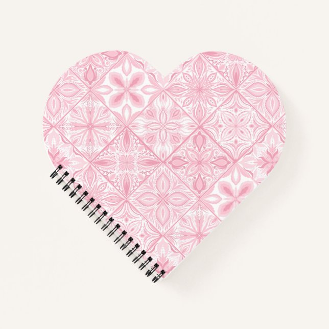 Ornate tiles in pink  notebook (Front)