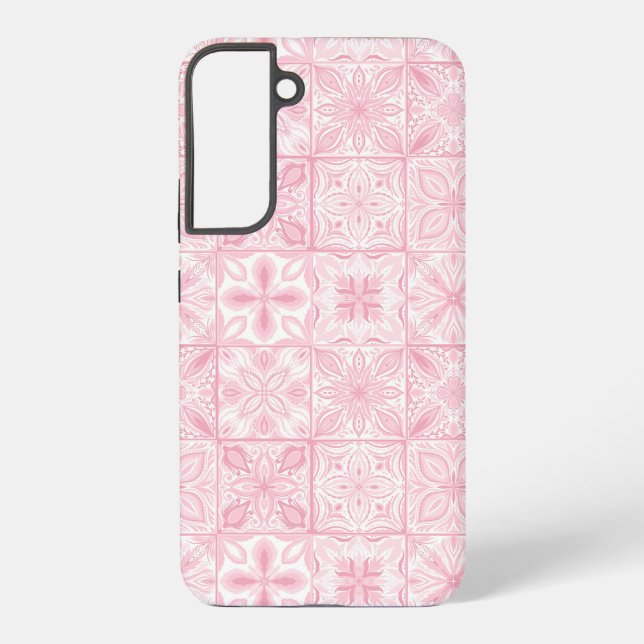 Ornate tiles in pink  samsung galaxy s22+ case (Back)