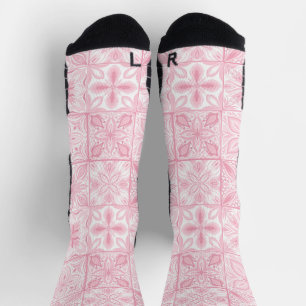 Ornate tiles in pink  socks