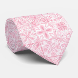 Ornate tiles in pink  tie