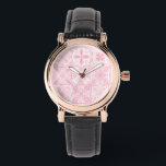 Ornate tiles in pink  watch<br><div class="desc">Hand-painted various ornate tiles with floral elements</div>