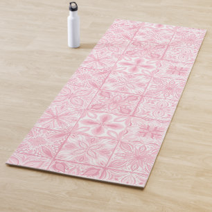 Ornate tiles in pink yoga mat