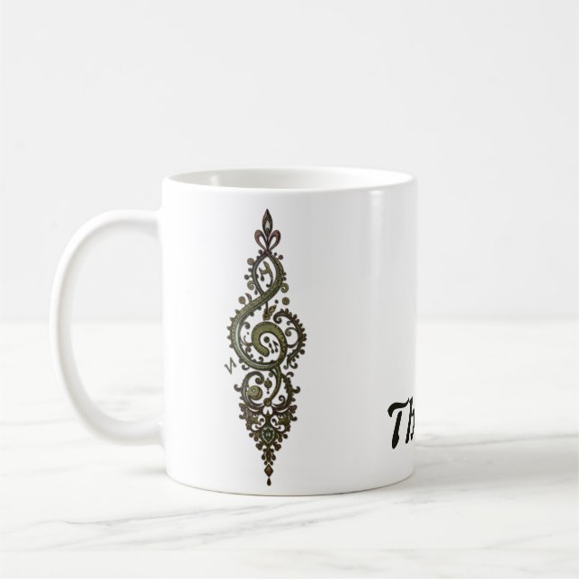 Ornate Treble Clef Coffee Mug (Left)