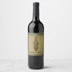 Ornate Treble Clef Wine Label