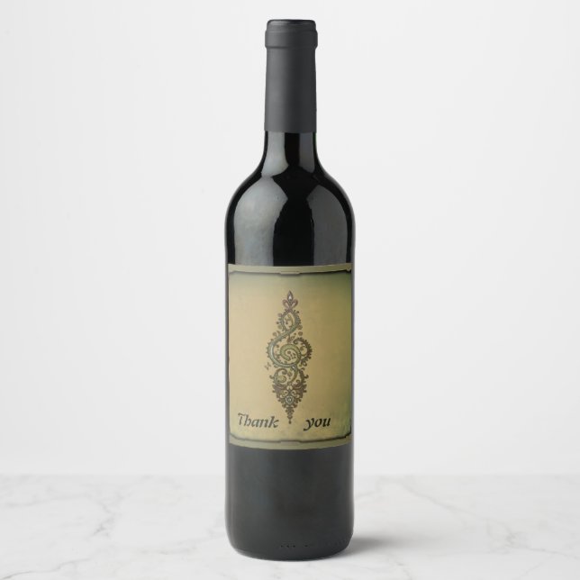 Ornate Treble Clef Wine Label (Front)
