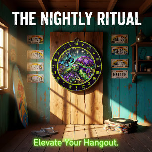 Ornate Turtle Butterfly Cosmic Lodge Art Dartboard