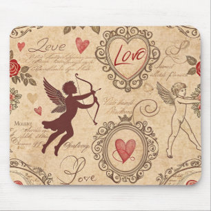 Ornate Victorian Cupid Valentine Romance Mouse Mat