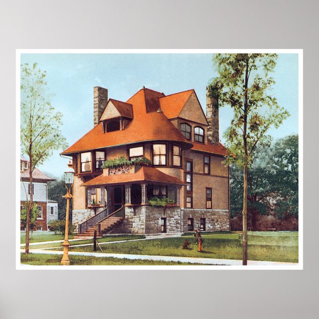Ornate Victorian-Era House Poster (Front)