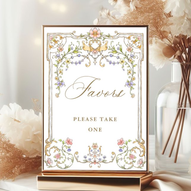 Ornate Victorian Grace Floral Favours Wedding Sign (Creator Uploaded)