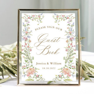 Ornate Victorian Grace Floral Guestbook Sign