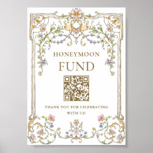 Ornate Victorian Grace Floral Honeymoon Fund Sign