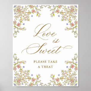 Ornate Victorian Grace Floral Love is Sweet Sign