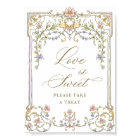Ornate Victorian Grace Floral Love is Sweet Sign