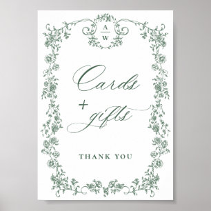 Ornate Victorian Grace Flower Cards and Gifts Poster