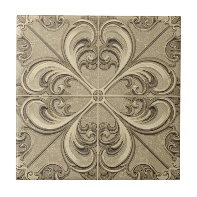 Ornate Victorian Motif Design Tile (Front)