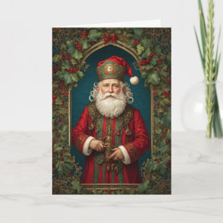 Ornate Victorian Old St. Nick Christmas Card