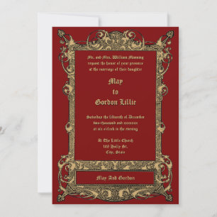 Ornate Vintage Art Nouveau 1913 Wedding Invitation